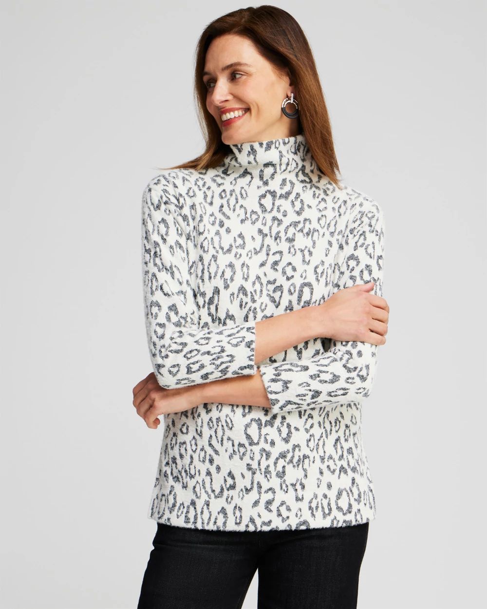 Leopard Print Cozy Mock Neck Tee | Chico's Leopard Print Cozy Mock Neck Tee | Chico's